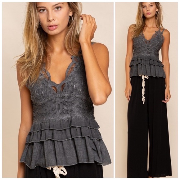 POL Hand Dip Dye Flirty Lace Top - Picture 9 of 16